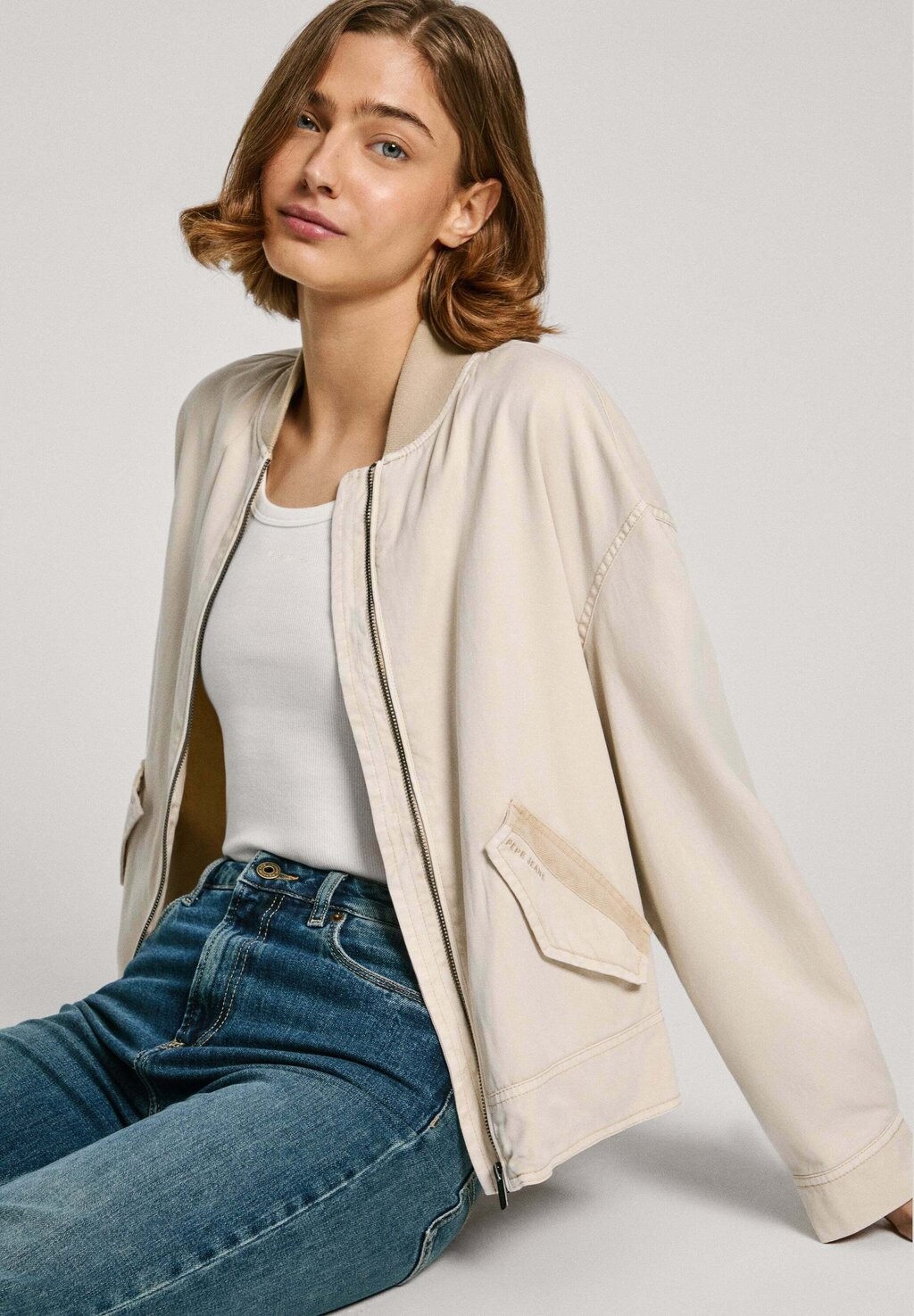 

Куртка-бомбер ANISSA Pepe Jeans, бежевый
