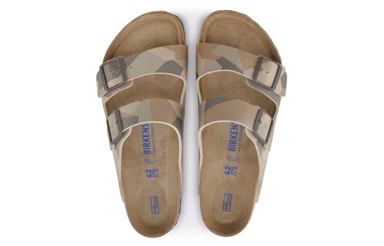 Шлепанцы Arizona унисекс камуфляж коричневый Birkenstock — фото 4