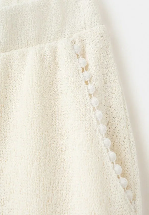 Детские спортивные штаны кремового цвета Mango Kids, Off-White — фото 4