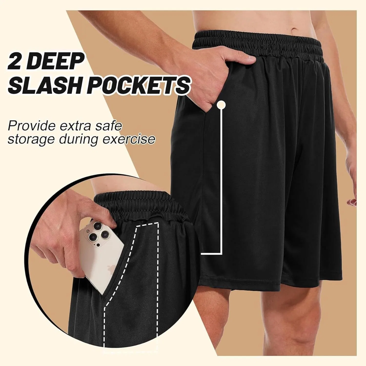 Мужские шорты Athletic Running Shorts, Light Ashy — фото 4