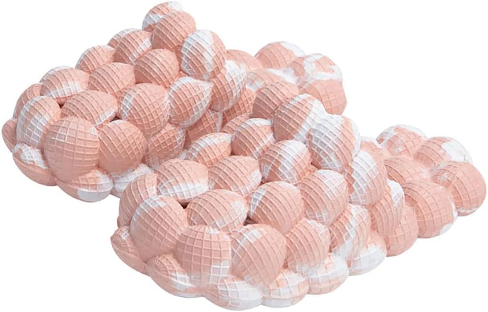 

Тапочки Tkieio Lychee унисекс, босоножки Lychee, массажные сандалии для снятия стресса, тапочки для ванной и пляжа, шлепанцы EVA, белый/розовый