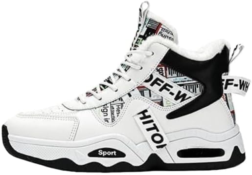 

Мужские белые зимние высокие кеды, водонепроницаемые утепленные мягкой подкладкой модные кроссовки с противоскользящей подошвой - популярная теплая повседневная обувь для улицы и повседневного ношения Hhhchpm