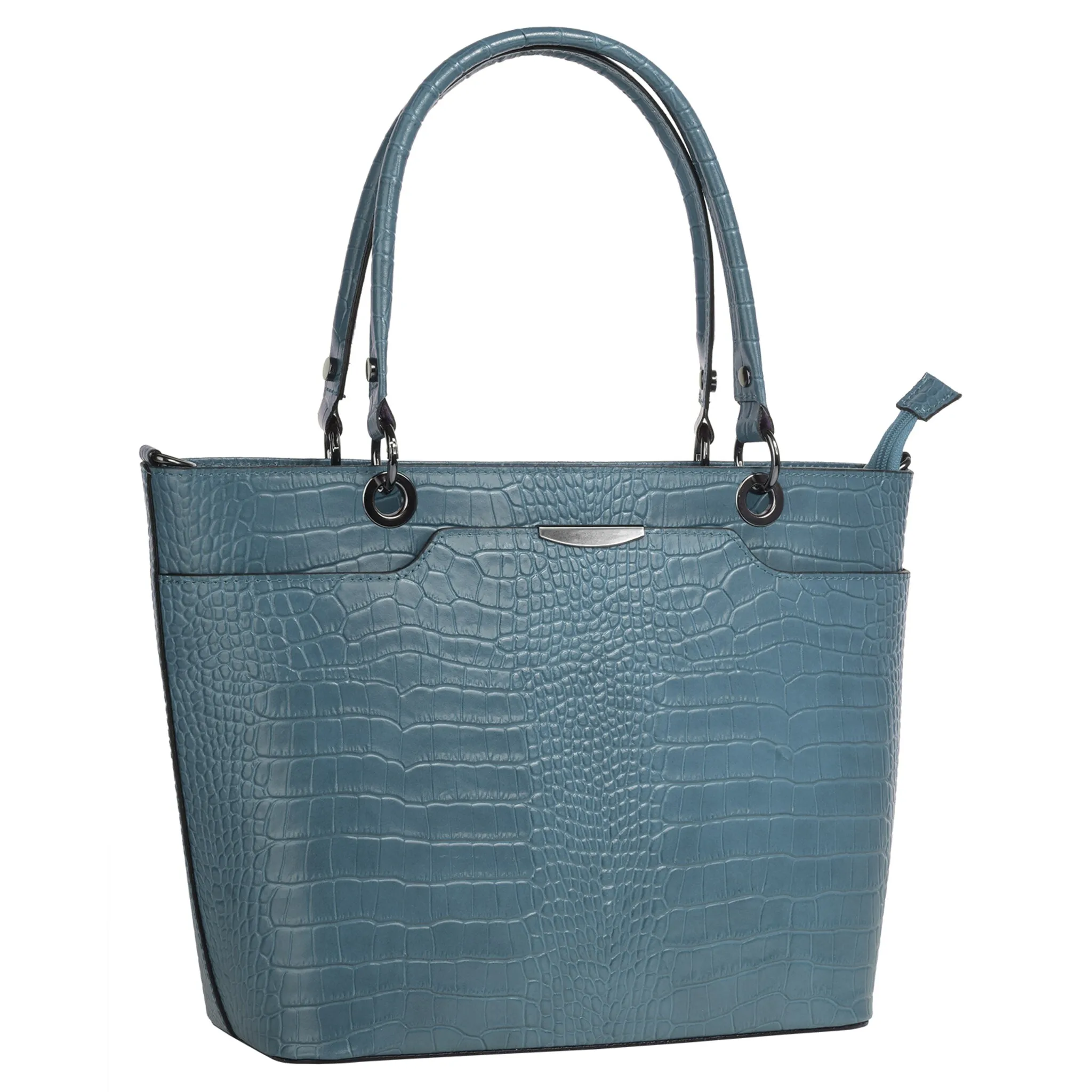 

Сумка с ручкой Cluty, натуральная кожа, производство Италия, синий