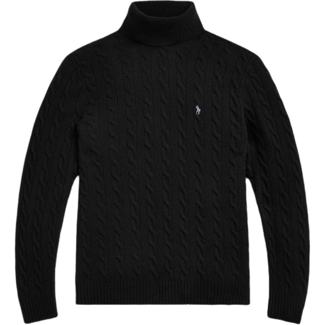 Вязаный свитер с воротником-стойкой Polo Ralph Lauren, черный — фото 3