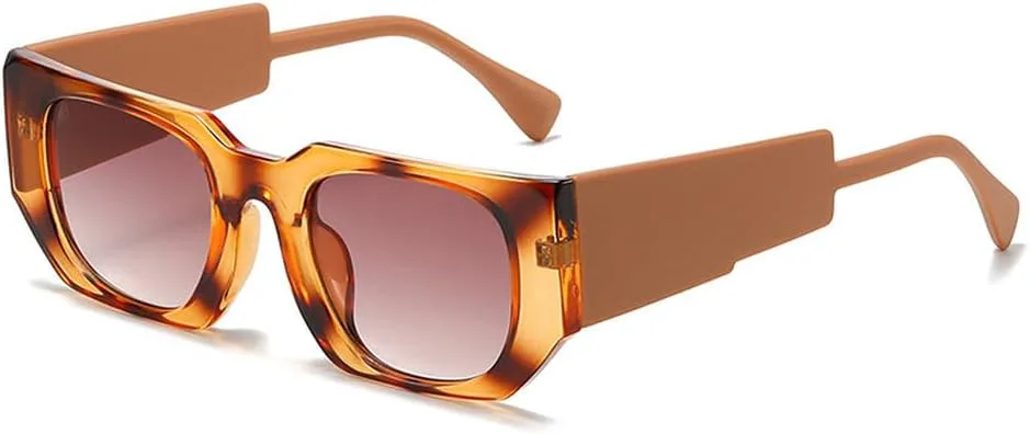 

Панк-солнцезащитные очки для мужчин и женщин, модные прямоугольные солнцезащитные очки, винтажные очки, мужские защитные очки UV400 HVTVTLA, Yellow Flower Tea