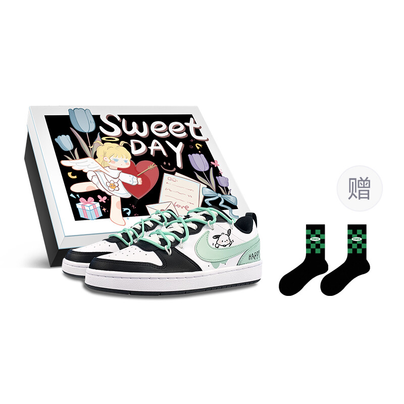 

Кроссовки Nike Court Borough 2 Skateboarding Shoes Women's Low-top White/Green/Black, белый