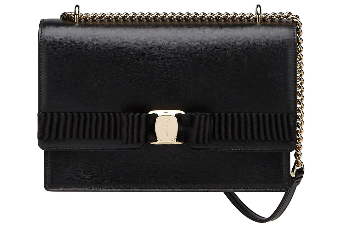 

Феррагамо Vara Сумка через плечо из телячьей кожи с бантом женская черная