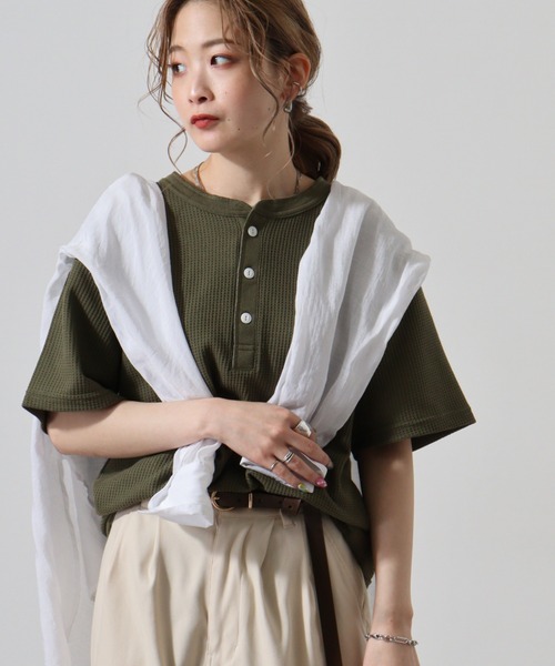 

Футболка-поло с коротким рукавом, вафельная ткань JEMORGAN, цвет хаки