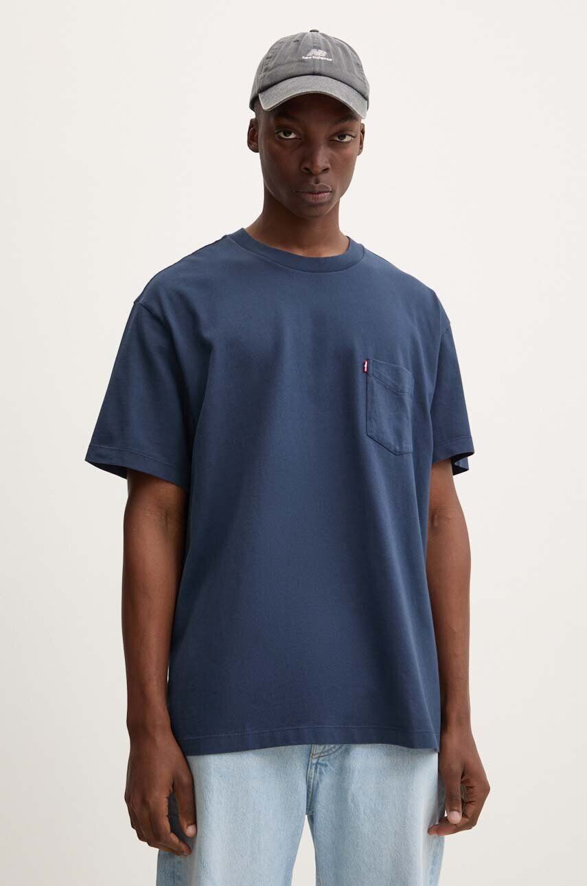 

Хлопковая футболка Levi's, темно-синий
