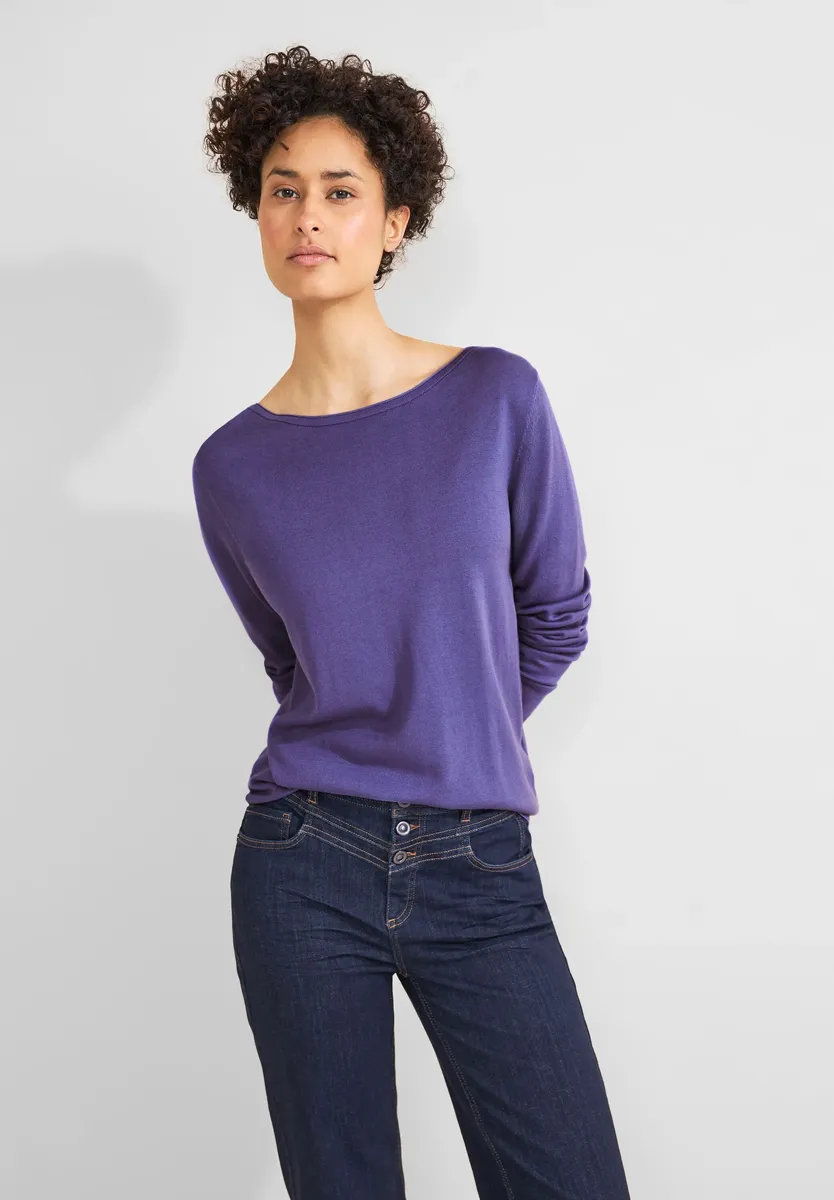 

Однотонный свитер с круглым вырезом STREET ONE, цвет Elderflower Purple