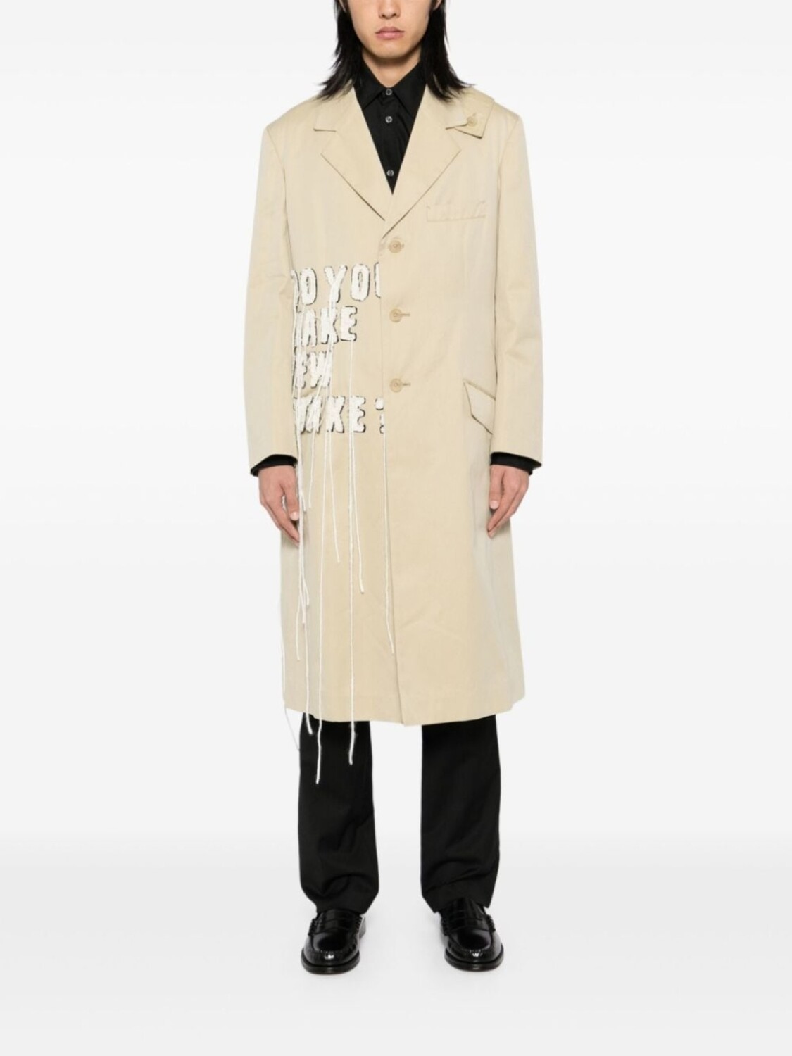 Однобортный пиджак с нашивкой Yohji Yamamoto, нейтральный цвет — фото 2
