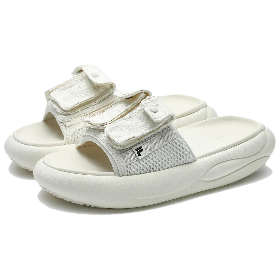 ZIP UP Слайдеры Женские Белый Черный FILA FUSION, Tofu White/Galloping Horse Black — фото 3