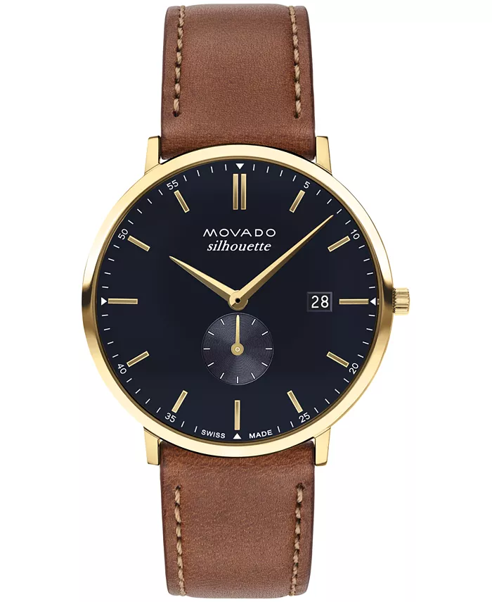 

Мужские часы Heritage Tan на кожаном ремешке, 40 мм Movado