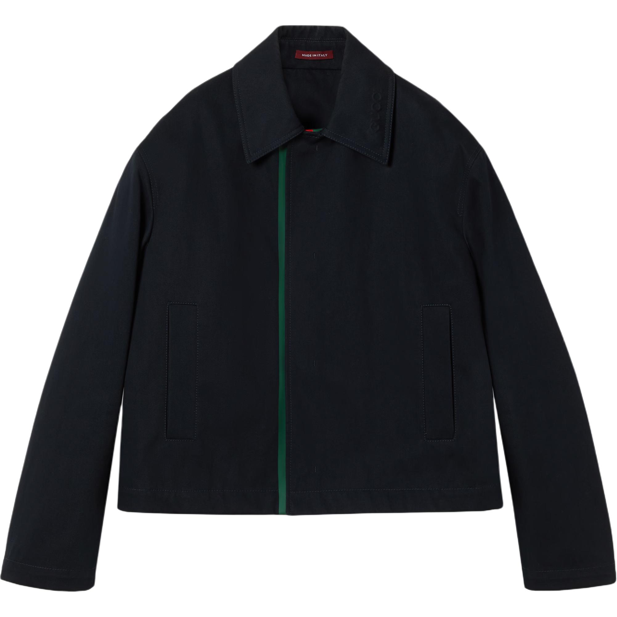 Тисненая габардиновая куртка GUCCI, темно-синий