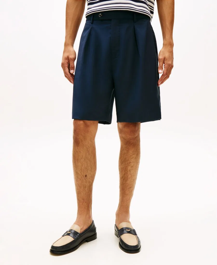 Мужские летние шерстяные шорты прямого кроя, длина 10 дюймов Tommy Hilfiger, Navy Iris