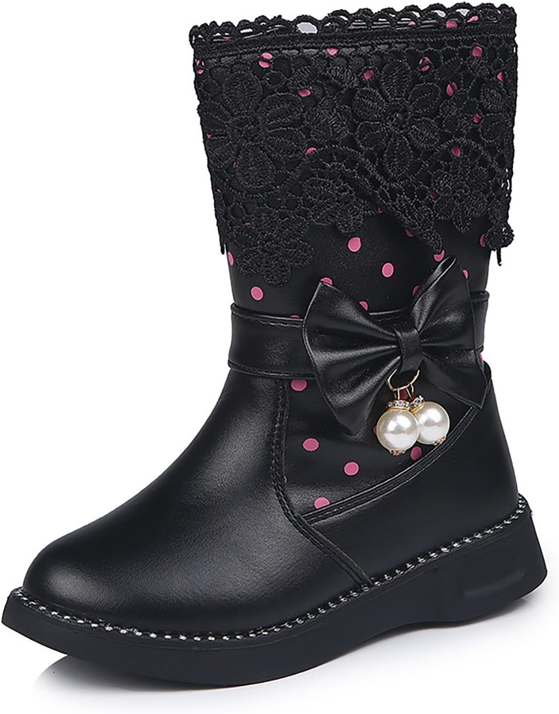 

Детские боевые ботинки для девочек с модной боковой молнией, короткие удобные кожаные ботильоны на шнуровке, вестерн-зимние ботинки Generic, #010