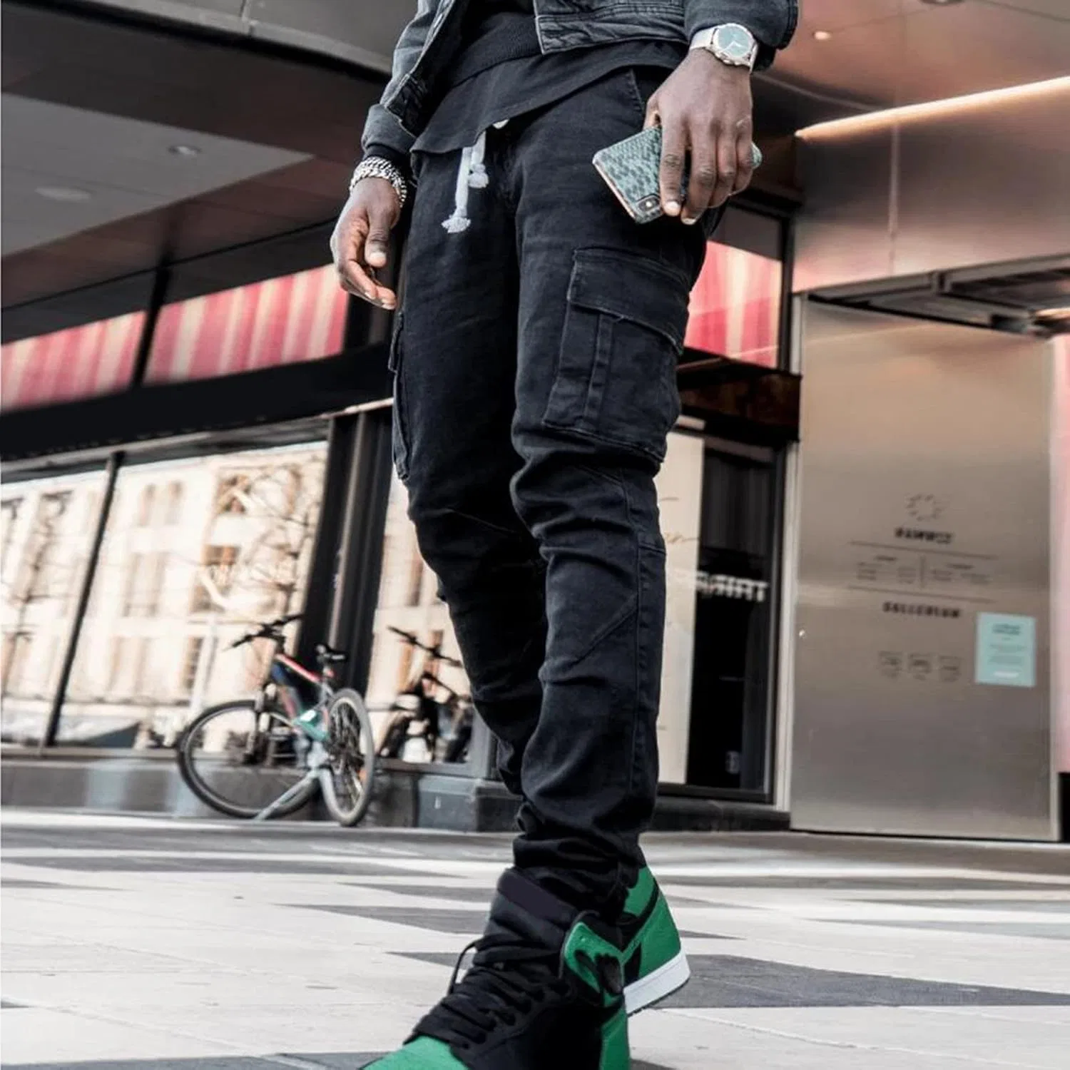 Джинсы рваные, Slim Fit, Black — фото 3