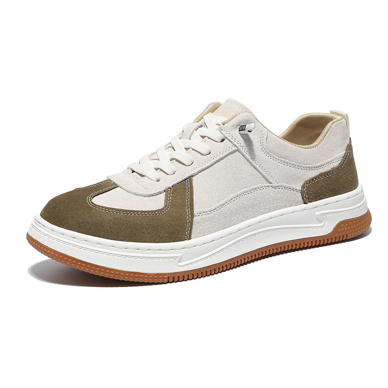 

KACHILANG Низкие скейтерские кроссовки мужские хаки и белые, цвет Khaki & White