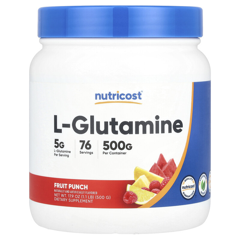 

Nutricost, L-глютамин, фруктовый пунш, 500 г (17,9 унции)
