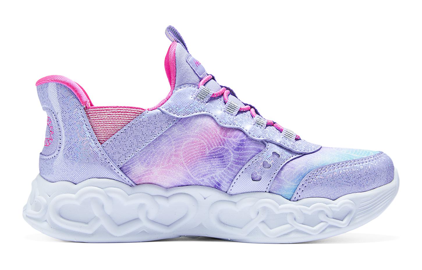 Skechers Кроссовки для девочек Hands Free Slip Ins, детские, средней высоты, серебристо-фиолетовые — фото 2