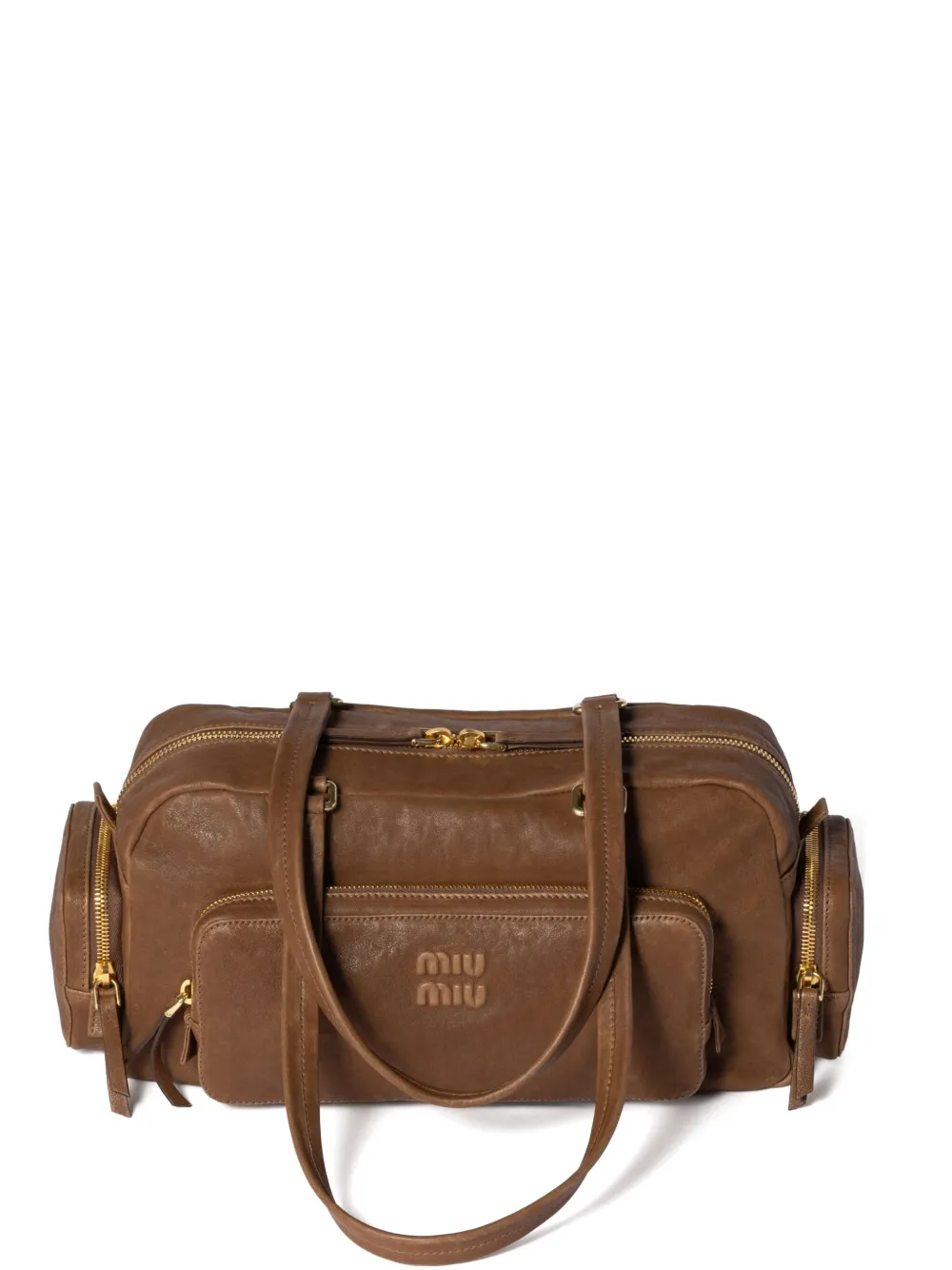 

Кожаная сумка-тоут MIU MIU, коричневый