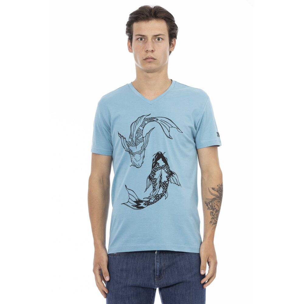 

Хлопковая мужская футболка Trussardi Action, цвет Light Blue