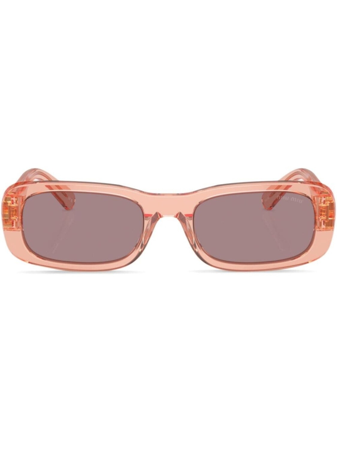

Miu Miu Eyewear солнцезащитные очки в прямоугольной оправе, розовый