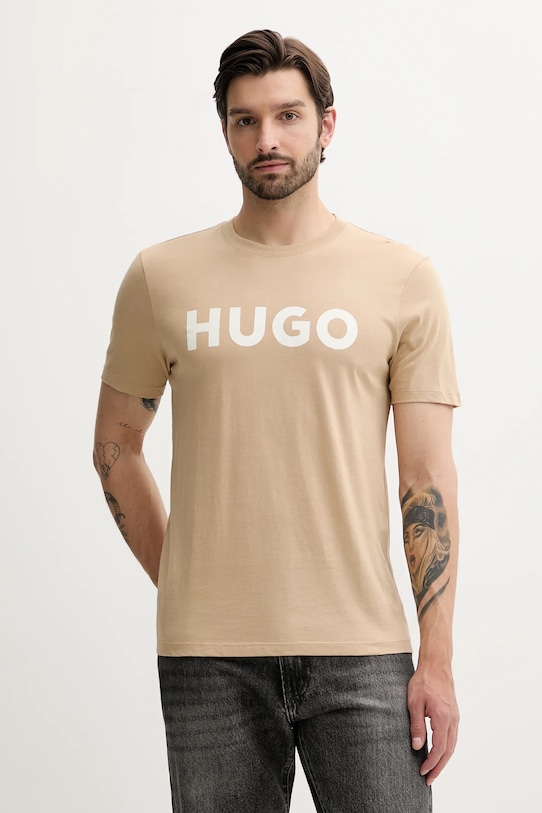 

Хлопковая футболка Hugo, серый