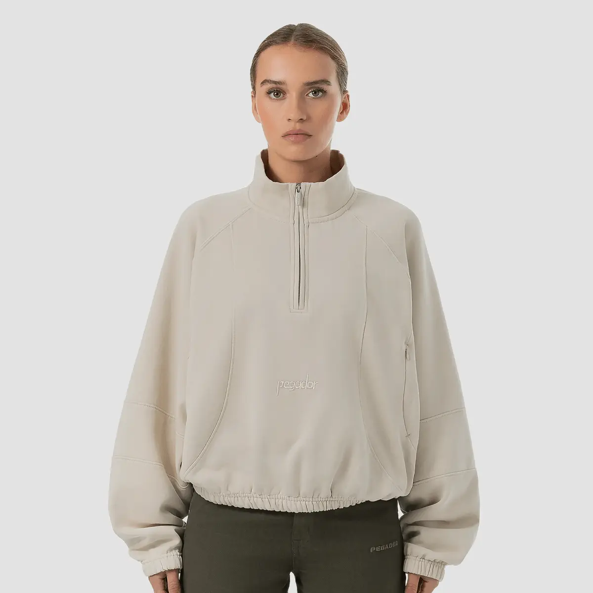

Свитер Pegador Thali Oversized Halfzip Sweater, бежевый