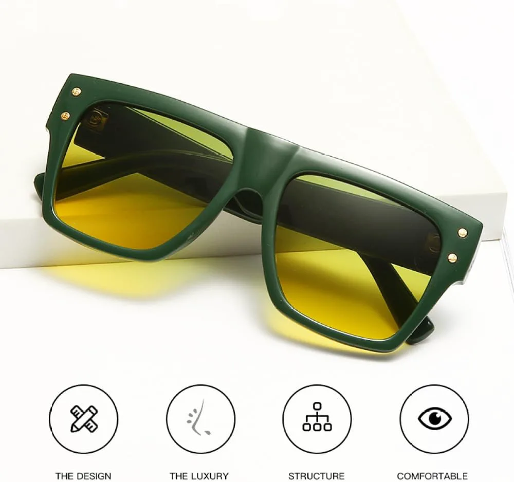 

MUTYNE Модные роскошные солнцезащитные очки увеличенного квадратного размера для женщин и мужчин, винтажные солнцезащитные очки с черным градиентом, плоские очки, C5