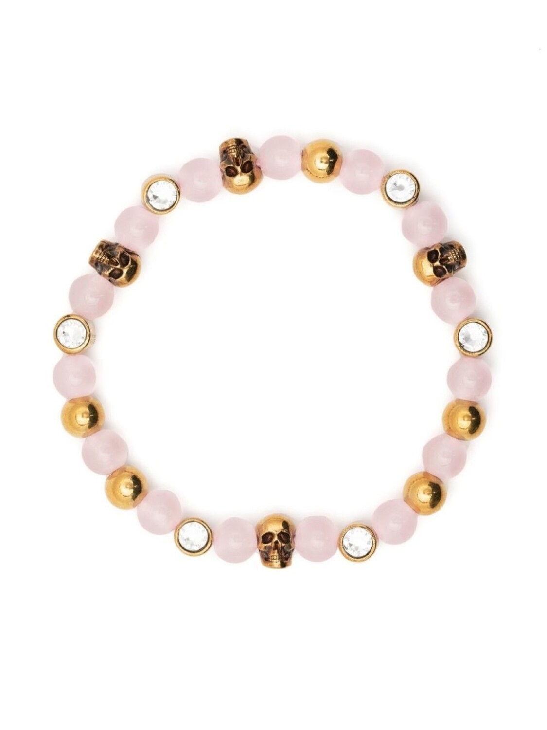 

Браслет с бусинами и декором Skull Alexander McQueen, розовый