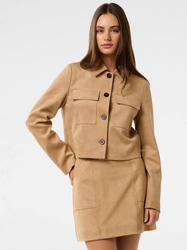 

Куртка из искусственной замши tyla Forever New, цвет Caramel