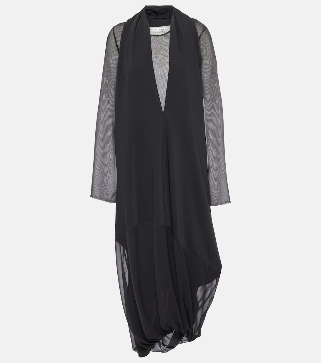 

Платье миди с драпировкой MM6 Maison Margiela, черный