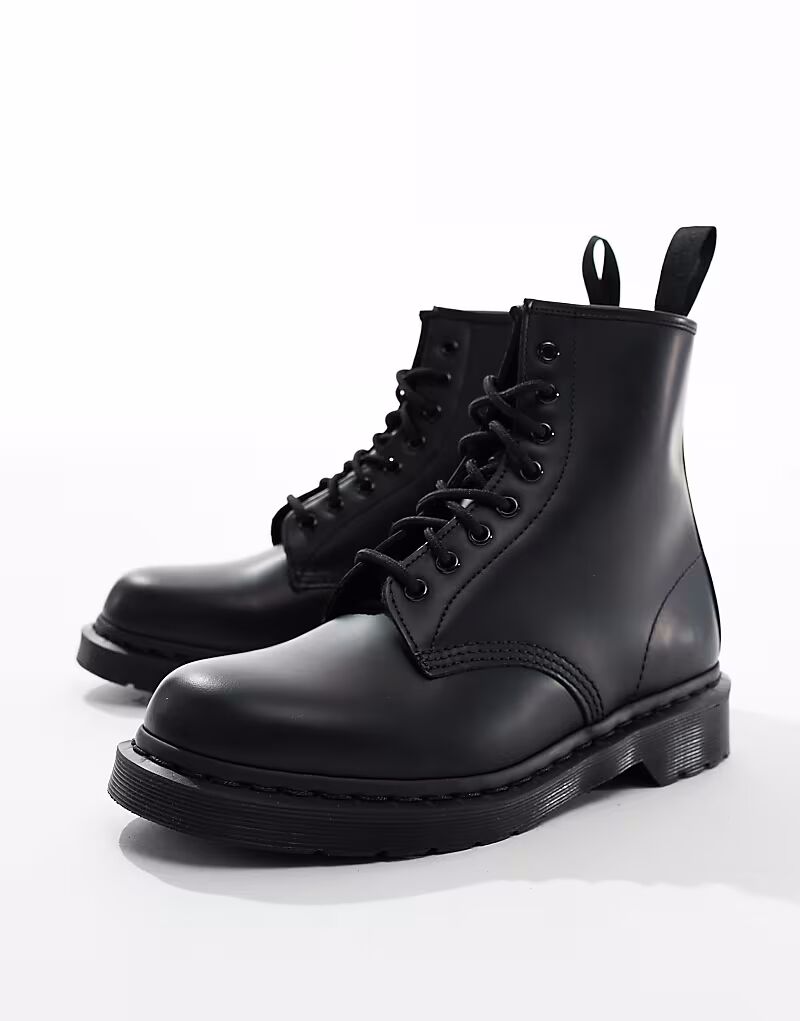Ботинки Dr Martens Unisex 1460 mono с 8 люверсами, гладкие, черного цвета — фото 4
