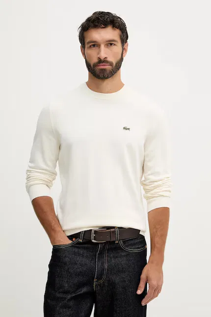 Свитер Lacoste мужской хлопковый, бежевый