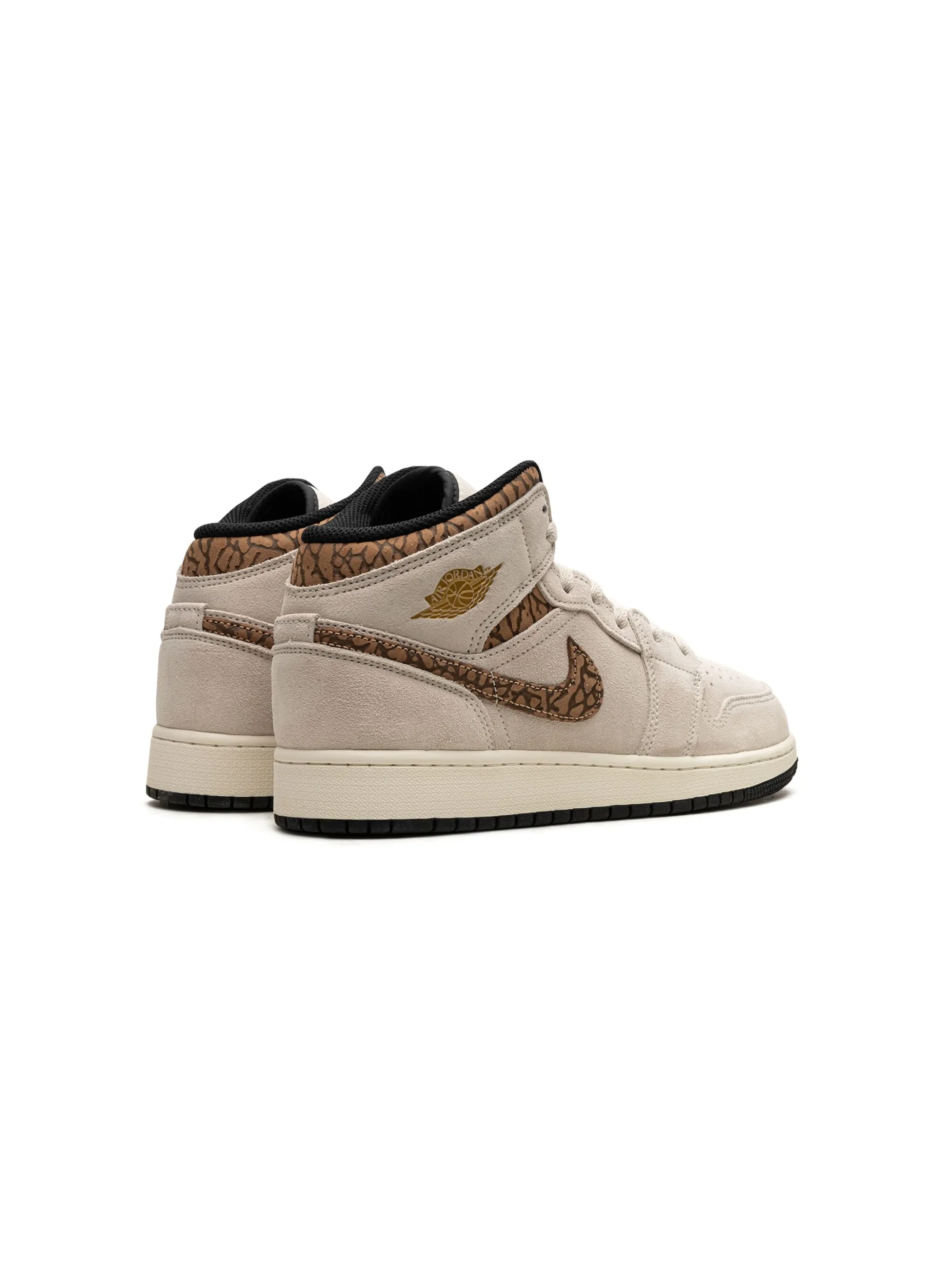 Кроссовки Air Jordan 1 Mid SE Elephant Jordan Kids, бежевый — фото 3
