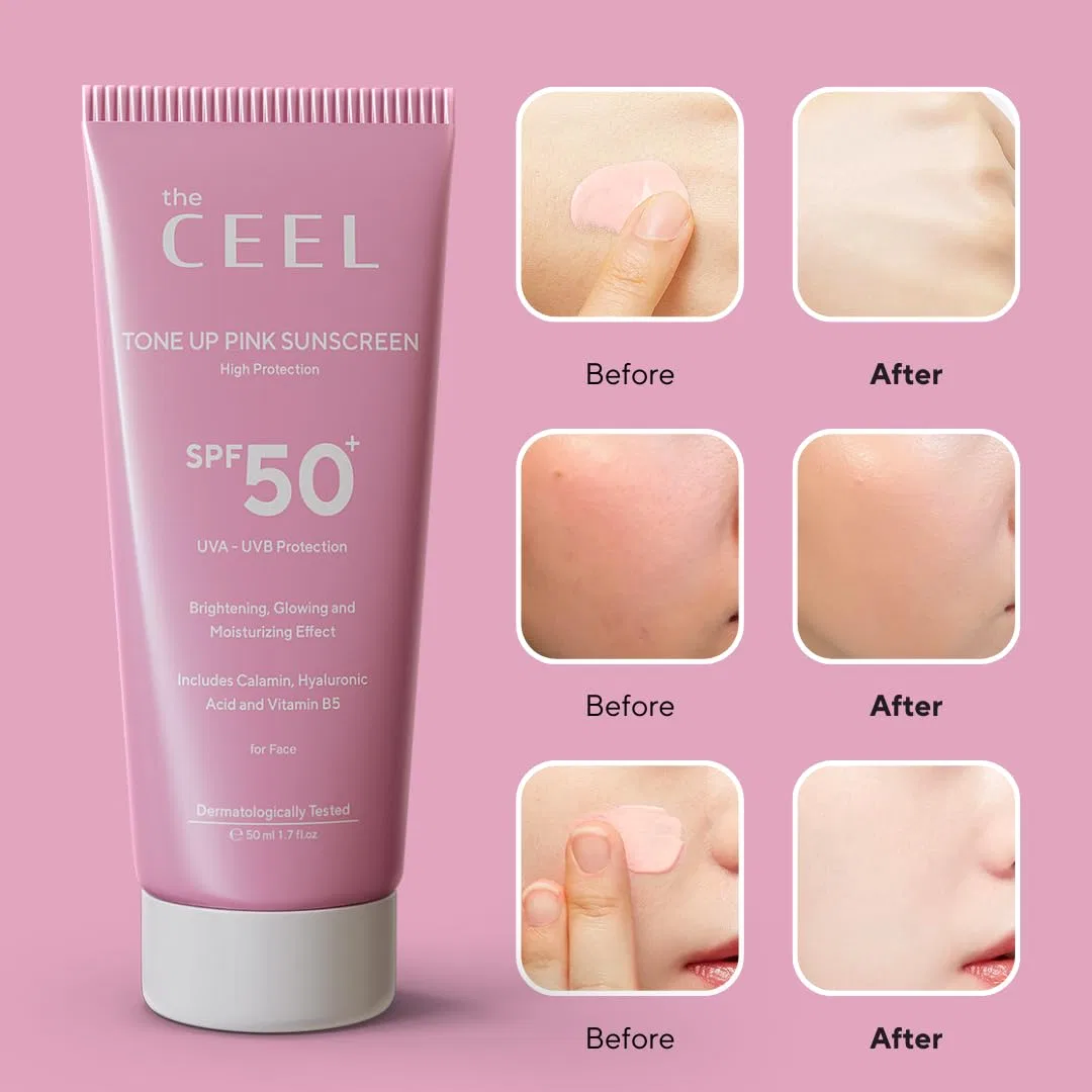 Розовый солнцезащитный крем «Tone Up Sun Cream SPF 50+» от The Ceel The Ceel — фото 4