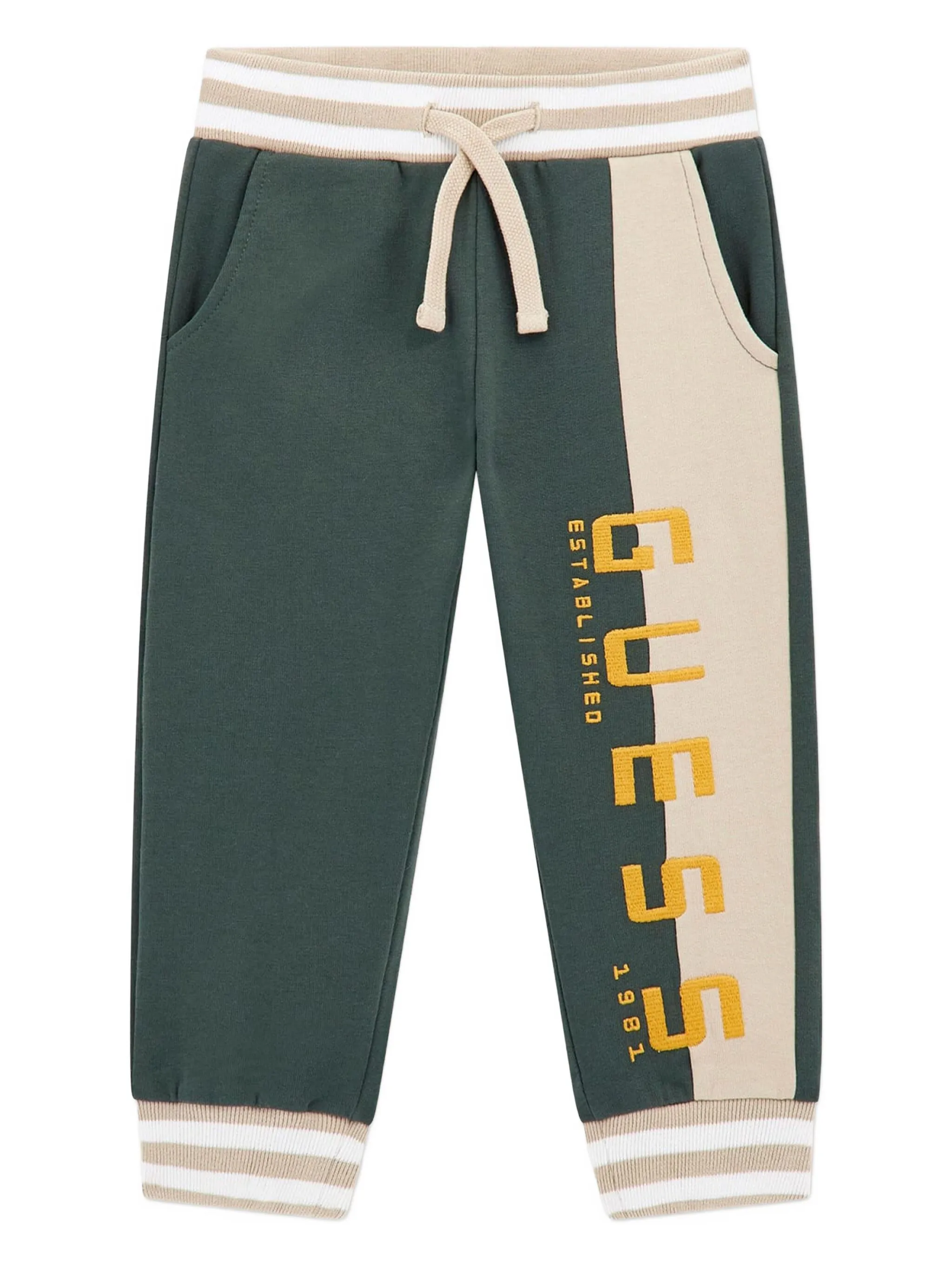 

Брюки с кулиской и вставками Guess Kids, зеленый