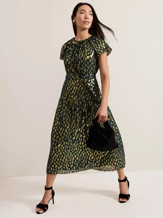 

Платье Phase Eight Lilani, цвет dark green/gold