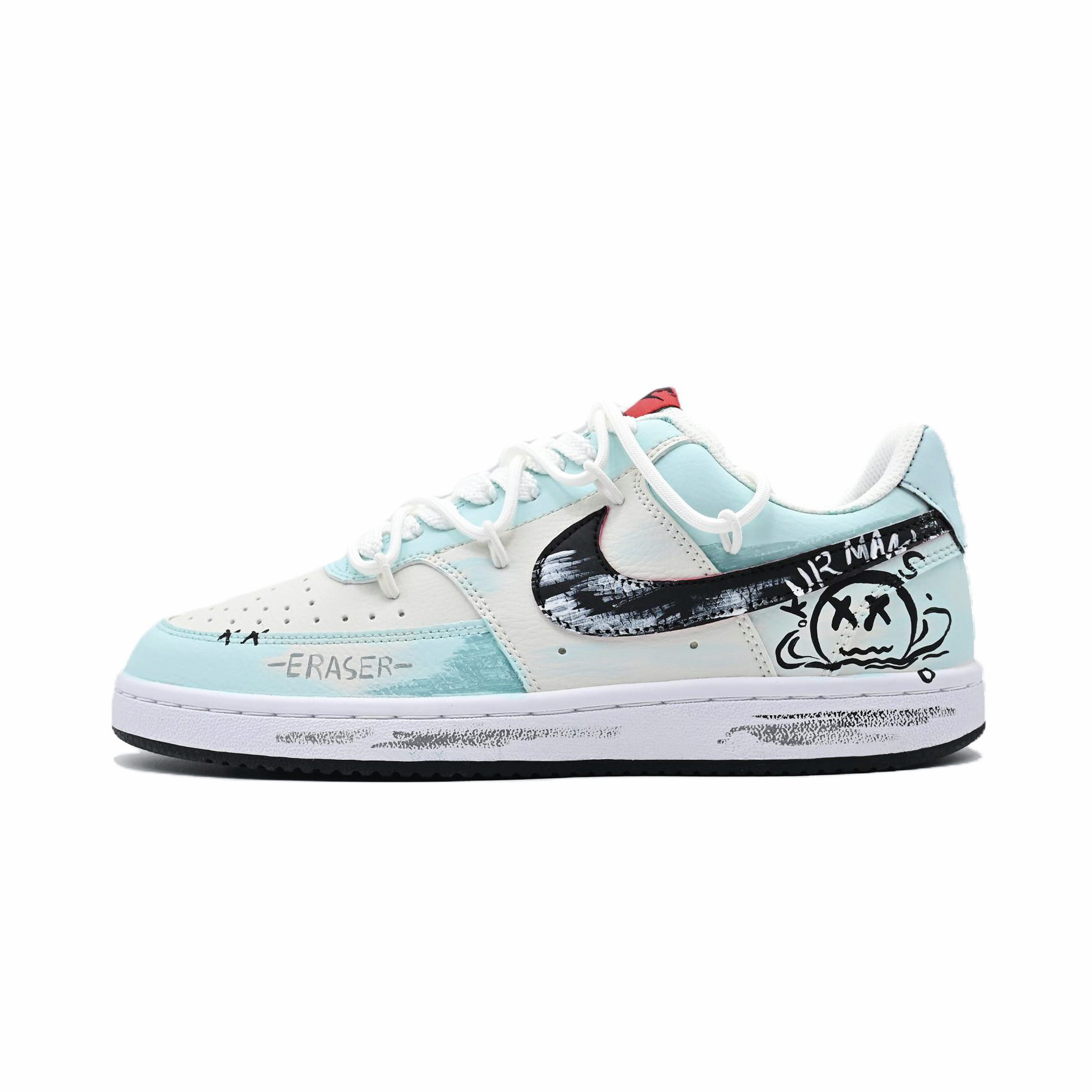 

Nike Кроссовки Court Vision 1 Sea Salt Planet, износостойкие, низкие, для скейтбординга, мужские, светло-синие