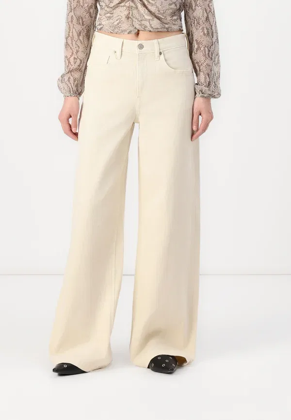 Брюки свободного кроя Gap, модель Stride wide leg, цвет пляжная галька