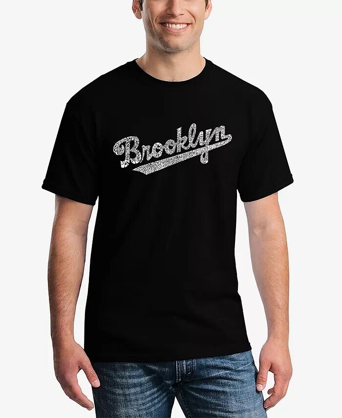 

Мужская футболка Word Art Brooklyn Neighborhoods LA Pop Art, черный