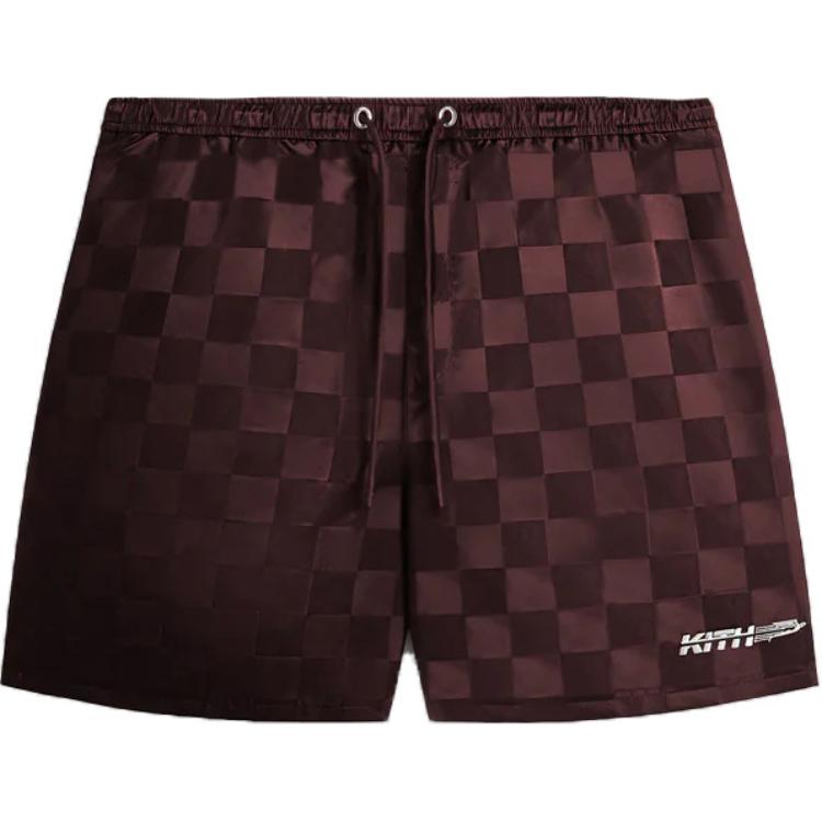 

Клетчатые атласные шорты Collins KITH, темно-красный