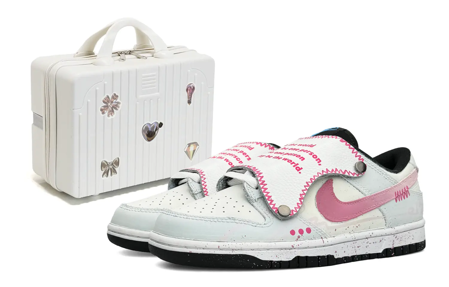 

Кроссовки Nike Dunk Skateboarding Shoes Women's Low-top Pink, белый