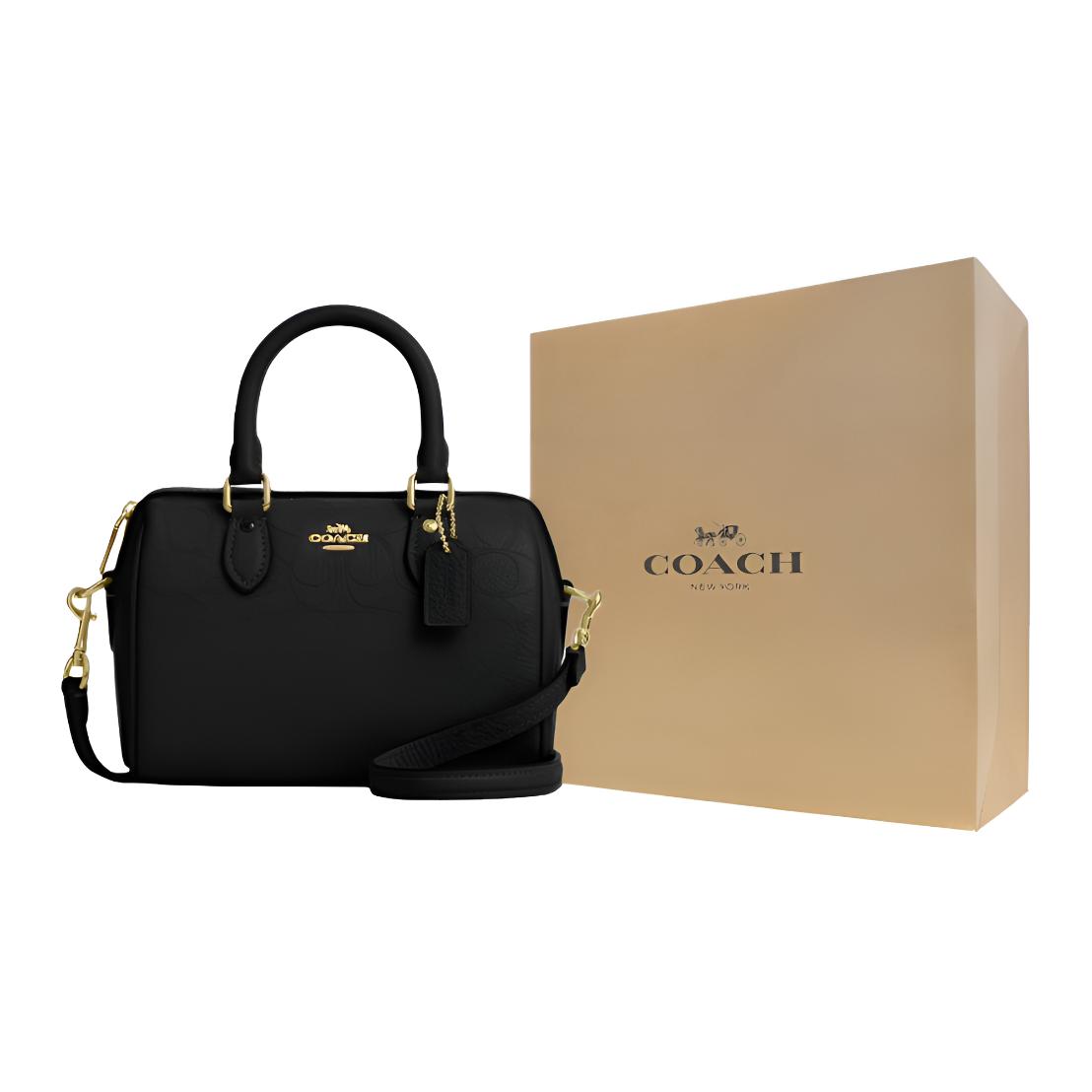 

COACH Роуэн Кожаная Сумка Боулинг Мини Женская Чёрная