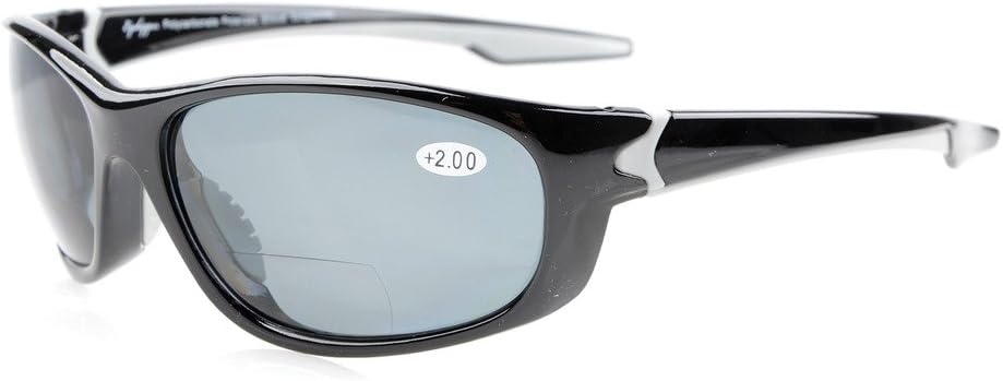 

Спортивные бифокальные солнцезащитные очки Eyekepper TR90 из небьющегося материала, предназначенные для бейсбола, бега, рыбалки, вождения, гольфа, софтбола и пешего туризма, Shiny Black/Grey Lens