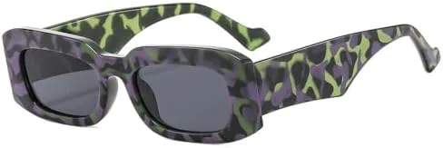 

Маленькие прямоугольные солнцезащитные очки для мужчин и женщин, с широкими дужками, дорожные солнцезащитные очки, винтажные ретро, ​​UV400 MTZJH, Mottling