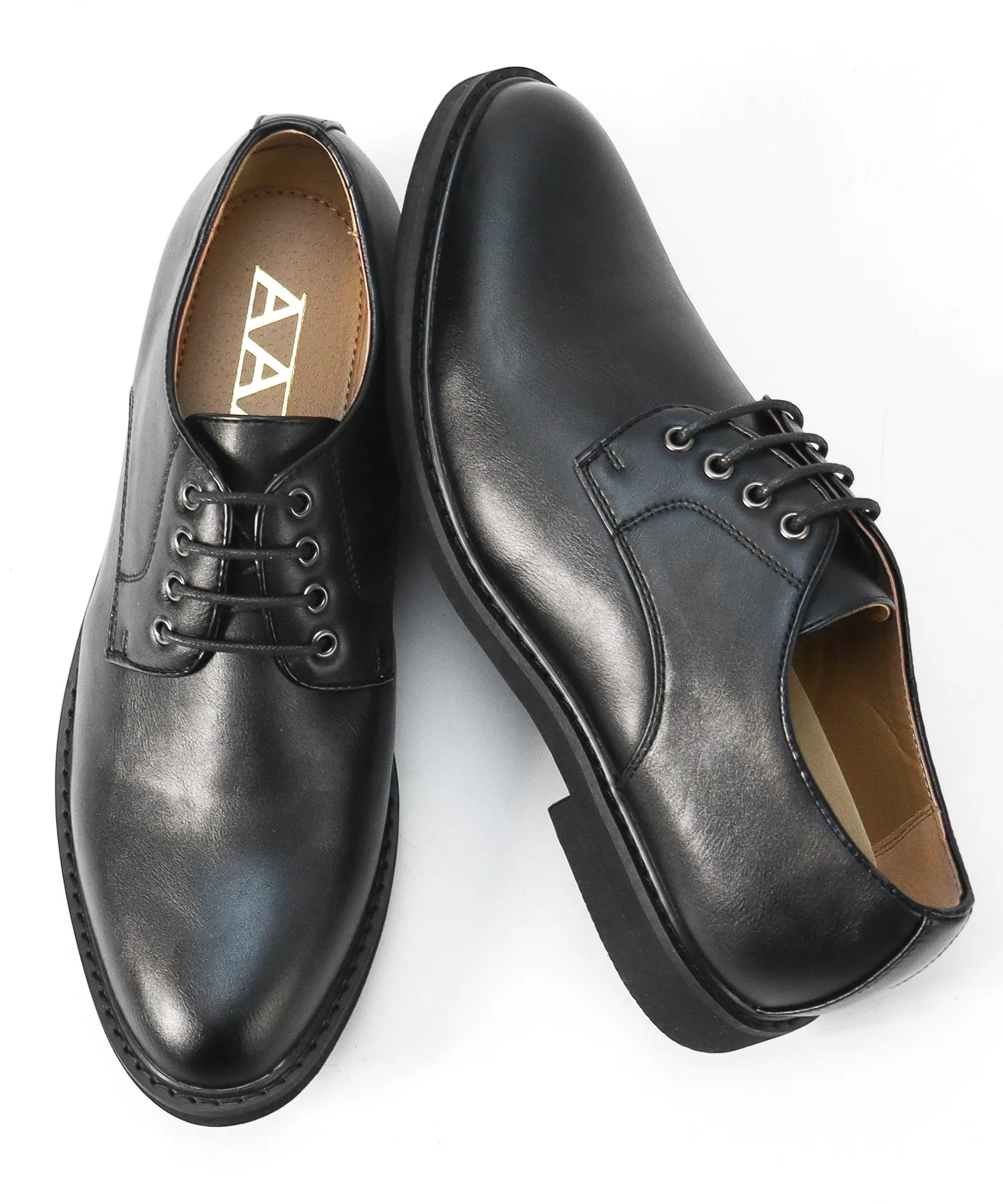 Мужские туфли с круглым носком из синтетической кожи Plain Toe AAA+ черные