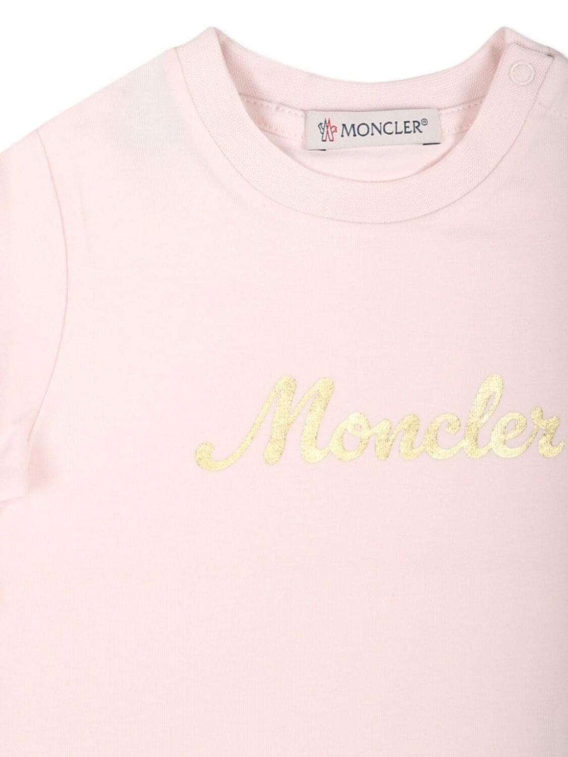 Moncler Enfant футболка с круглым вырезом и логотипом, розовый — фото 3