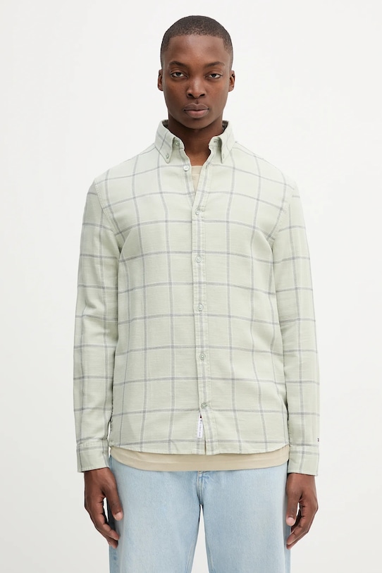 

Хлопковая рубашка Tommy Jeans, зеленый